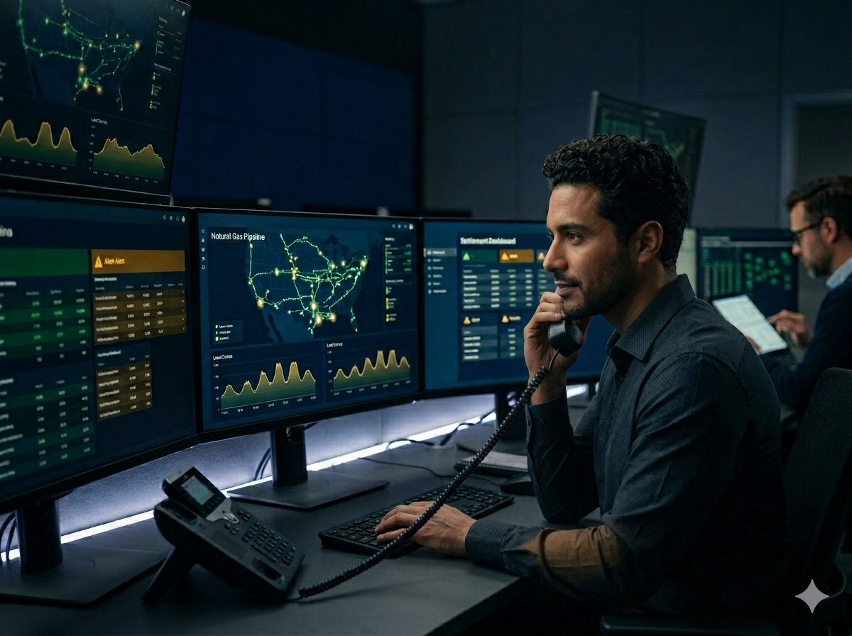 ennrgy.com managed services team at multi-monitor trading desks